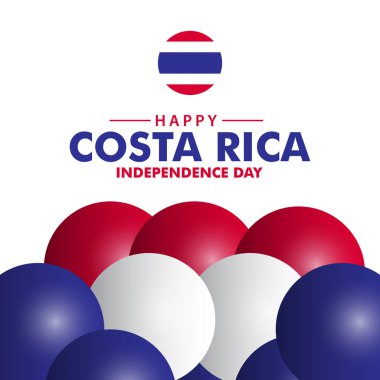 Mutlu Kosta Rika Bağımsızlık Günü Vektör Tasarım İllüstrasyon