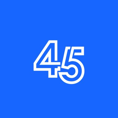 45. Yıldönümü Kutlama Vektör Şablonu Tasarım İllüstrasyonu