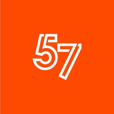 57. Yıldönümü Kutlama Vektör Şablonu Tasarım İllüstrasyonu