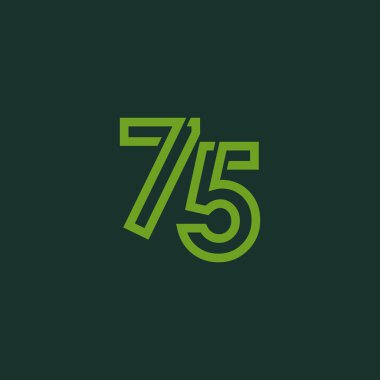 75. Yıldönümü Kutlama Vektör Şablonu Tasarım İllüstrasyonu