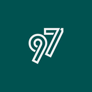 97. Yıldönümü Kutlama Vektör Şablonu Tasarım Çizimi