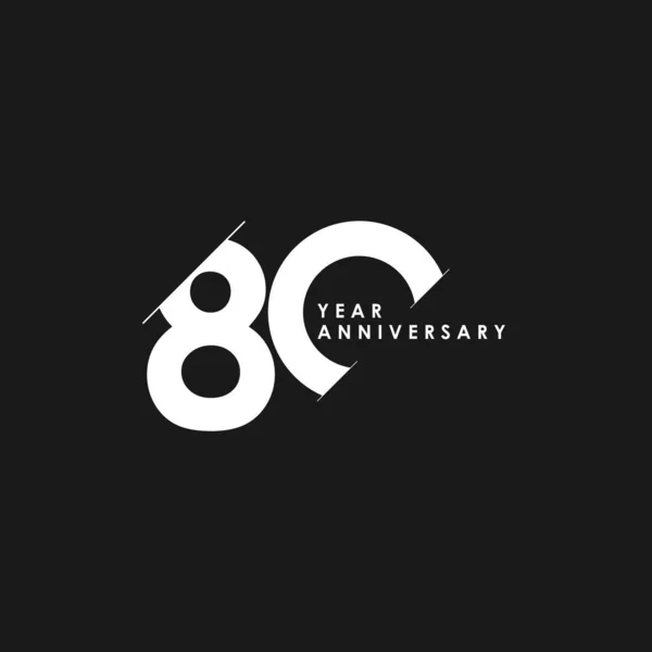 80周年矢量模板设计插图 — 图库矢量图片