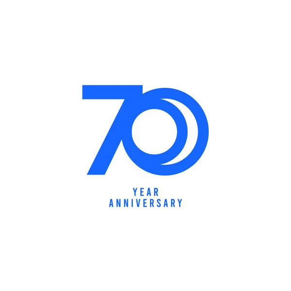 70 Años Aniversario Vector Plantilla Diseño Ilustración — Vector de stock