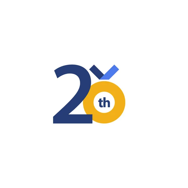 20 주년 기념 Vector Template Design Illustration — 스톡 벡터