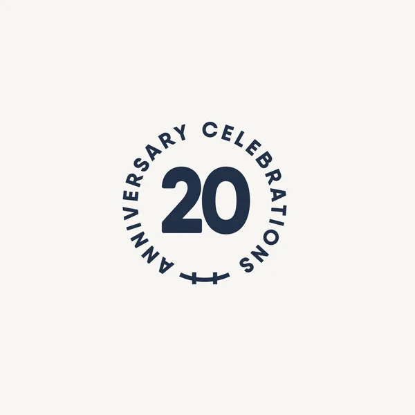 20 Years Anniversary Celebration Vintage Circle Vector Template Design Illustration