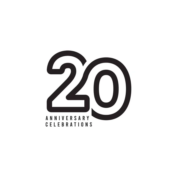 20周年記念ベクトルテンプレートデザインイラスト — ストックベクタ