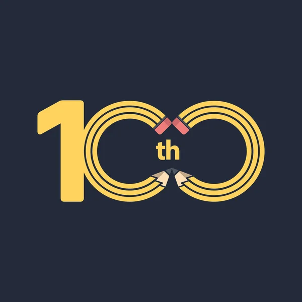 100-та річниця Святкування Векторний дизайн шаблону Ілюстрація — стоковий вектор