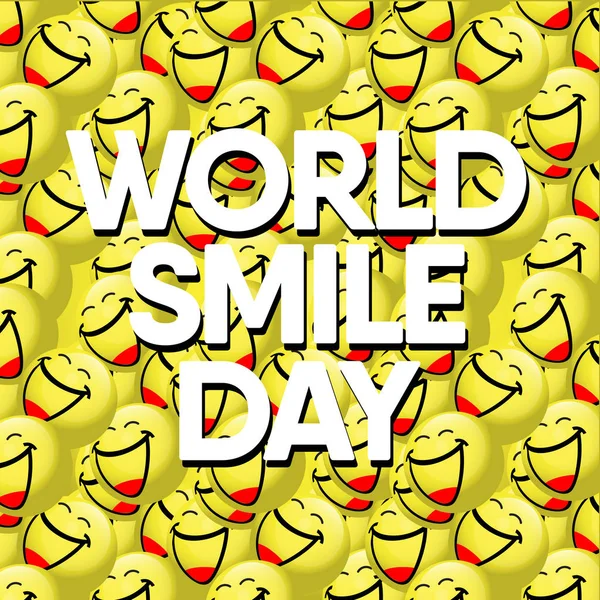 Día Mundial de la Sonrisa Celebraciones Vector Plantilla Diseño Ilustración — Vector de stock