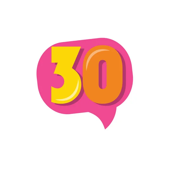 30 Jaar Kids Anniversary Vector Sjabloon Ontwerp Illustratie — Stockvector
