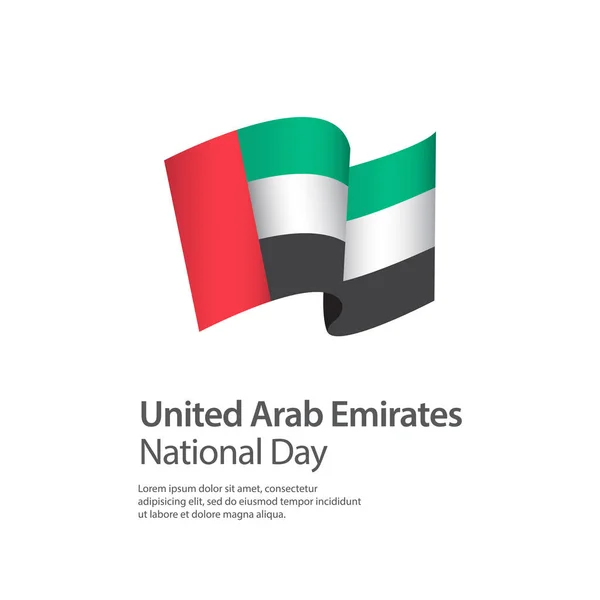 Dia Nacional dos Emirados Árabes Unidos Celebration Vector Template Design Illustration — Vetor de Stock