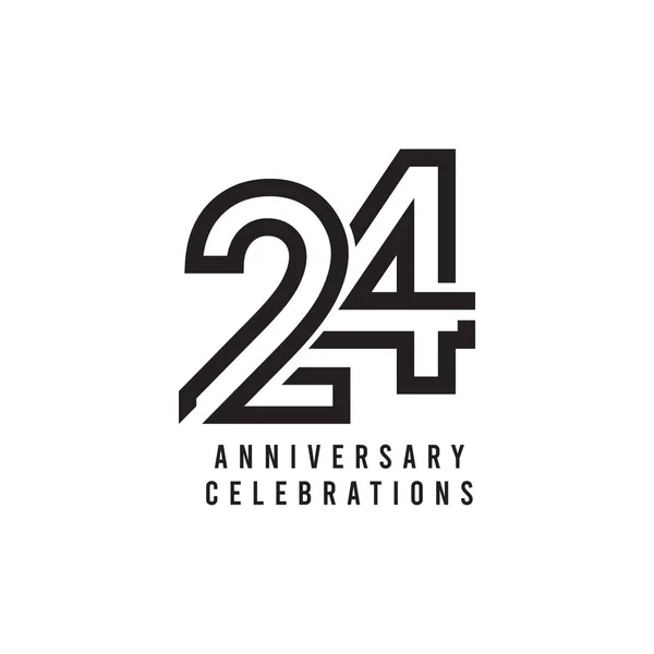 Celebración del aniversario de 24 años Vector Template Design Illustration — Vector de stock