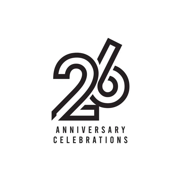 26 jaar jubileum viering Vector Template Ontwerp Illustratie — Stockvector
