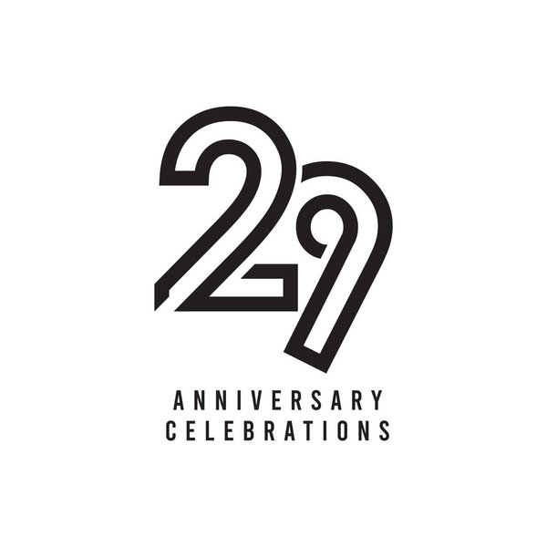 29 Years Anniversary Celebration Vector Template Design Illustration