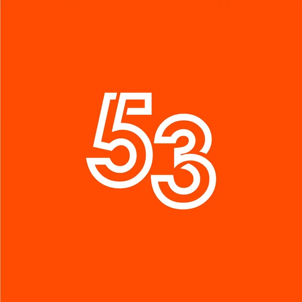 53 Years Anniversary Celebration Vector Template Design Illustration — Stock Vector