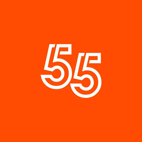 55 años de celebración del aniversario Vector Template Design Illustration — Vector de stock