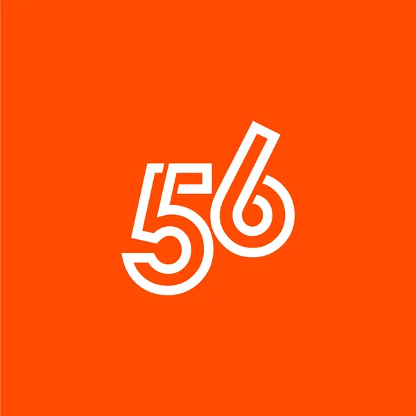 56 anos celebração aniversário Vector Template Design Ilustração —  Vetores de Stock