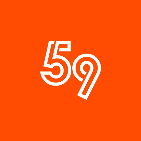 59 Years Anniversary Celebration Vector Template Design Illustration — Stock Vector
