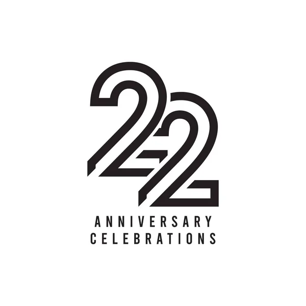 22 jaar jubileum viering Vector Template Ontwerp Illustratie — Stockvector
