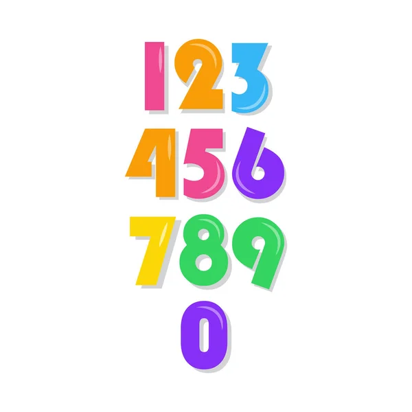 Kids Number Set Vector Template Design Illustration — Stock Vector