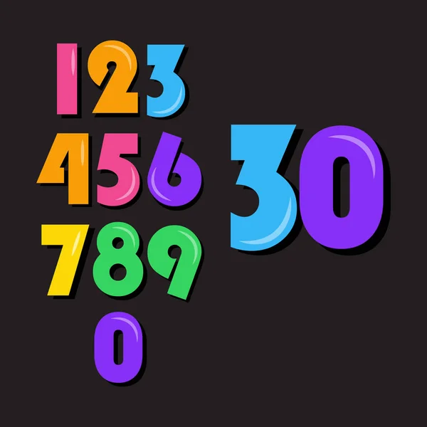 Kids Number Set Vector Template Design Illustration — Stock Vector