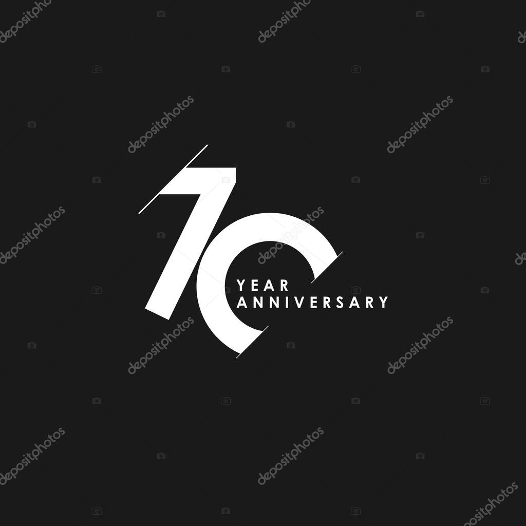 70 Years Anniversary Vector Template Design Illustration