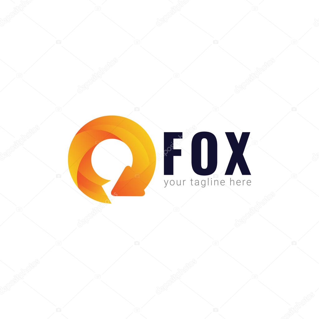 Fox Logo Gradient Vector Template Design Illustration