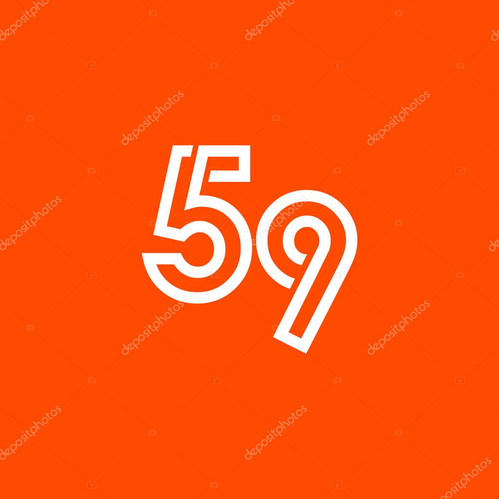 59 Years Anniversary Celebration Vector Template Design Illustration