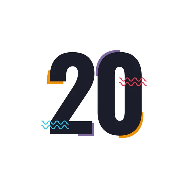20 χρόνια εορτασμός Επέτειος Διάνυσμα πρότυπο εικονογράφηση λογότυπο Εικονίδιο — Διανυσματικό Αρχείο