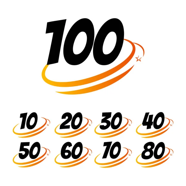 100 Years Anniversary Celebration Vector Template Design Illustration Logo Icon — Stock Vector