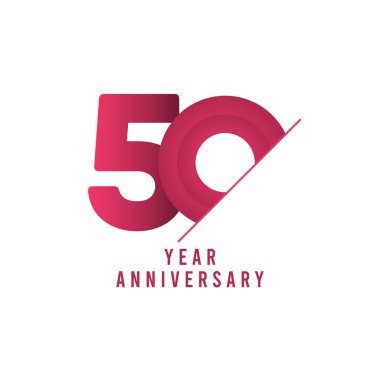 50. Yıldönümü Kutlama Vektör Şablonu Tasarım İllüstrasyonu