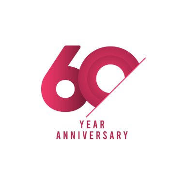 60. Yıldönümü Kutlama Vektör Şablonu Tasarım İllüstrasyonu