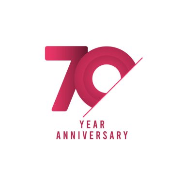 70. Yıldönümü Kutlama Vektör Şablonu Tasarım İllüstrasyonu