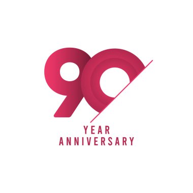 90. Yıldönümü Kutlama Vektör Şablonu Tasarım İllüstrasyonu