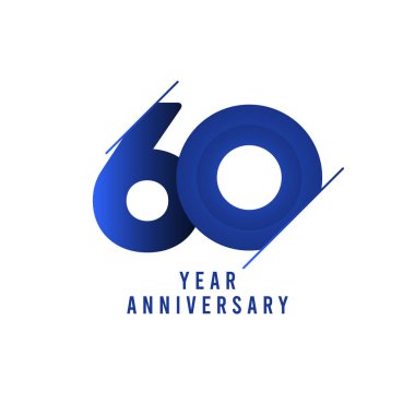 60. Yıldönümü Kutlama Vektör Şablonu Tasarım İllüstrasyonu