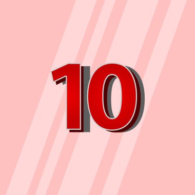 10 Yıl Yıldönümü Kırmızı Seçkin Şablon Tasarımı