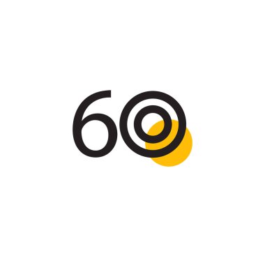 60. Yıldönümü Kutlama Vektör Şablonu Tasarım İllüstrasyonu