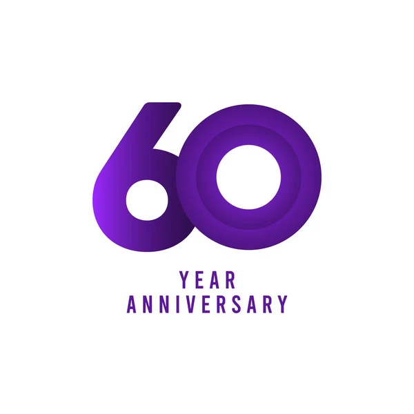 60 anos celebração aniversário Vector Template Design Ilustração — Vetor de Stock