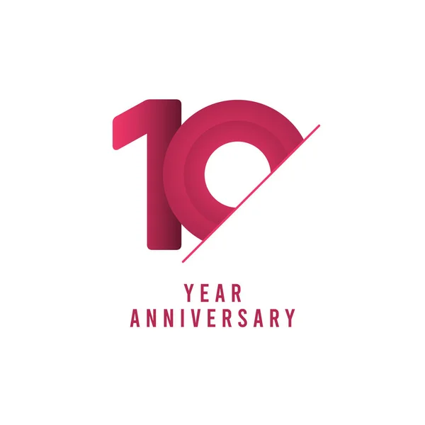 10 anos celebração aniversário Vector Template Design Ilustração —  Vetores de Stock