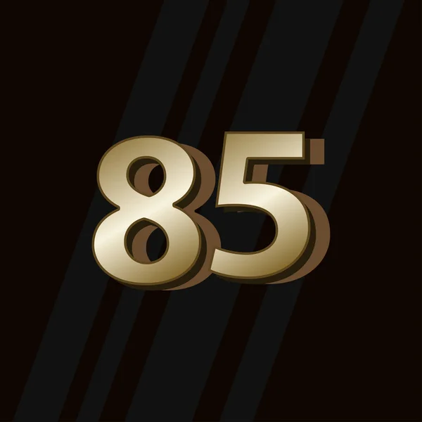 85 Years Anniversary Gold Elegant Number Vector Template Design Illustration — 스톡 벡터