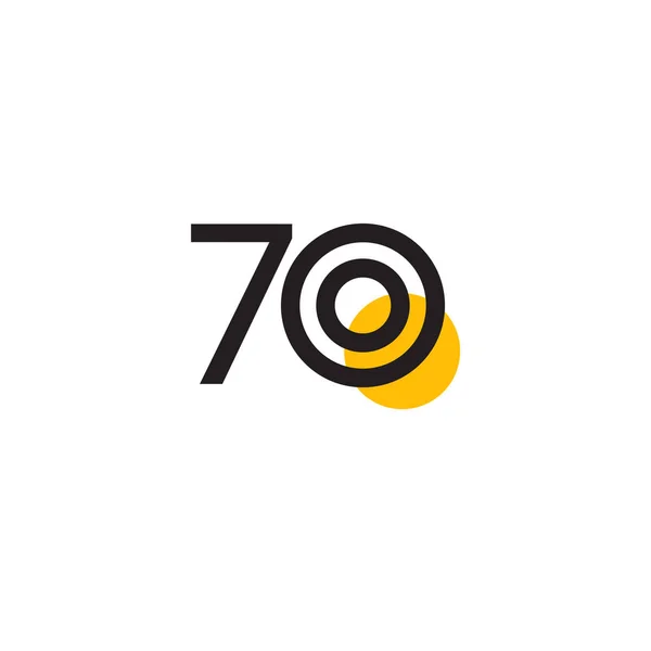 70 éves jubileumi ünneplés Vector Template Design Illusztráció — Stock Vector