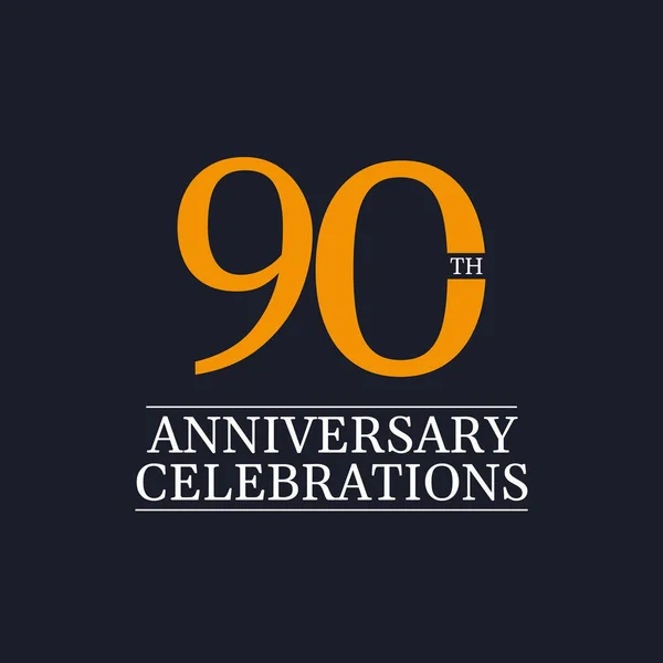 Illustration vectorielle de conception de modèle de célébrations d'anniversaire de 90 ans — Image vectorielle