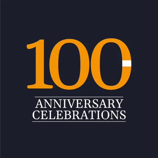 100 Χρόνια Επέτειος Εορτασμοί Διάνυσμα Εικονογράφηση πρότυπο — Διανυσματικό Αρχείο