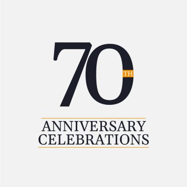 70 Yıl Yıldönümü Kutlamaları Vektör Şablon Tasarımı Çizimi