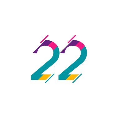 22. Yıldönümü Kutlama Vektör Şablonu Tasarım İllüstrasyonu
