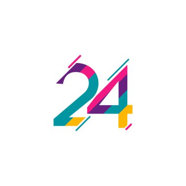 24. Yıldönümü Kutlama Vektör Şablonu Tasarım İllüstrasyonu