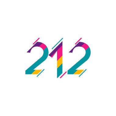 212 Yıl Yıldönümü Kutlama Şablonu Tasarım Çizimi