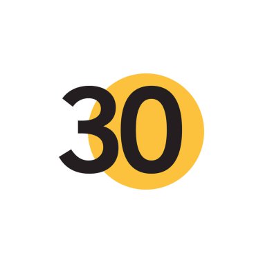 30. Yıldönümü Kutlama Vektör Şablonu Tasarım İllüstrasyonu