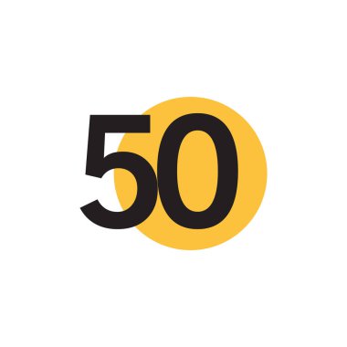 50. Yıldönümü Kutlama Vektör Şablonu Tasarım İllüstrasyonu
