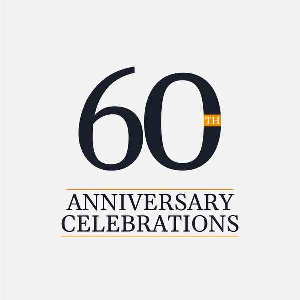 60 anni Celebrazioni Anniversario Vector Template Design Illustration — Vettoriale Stock