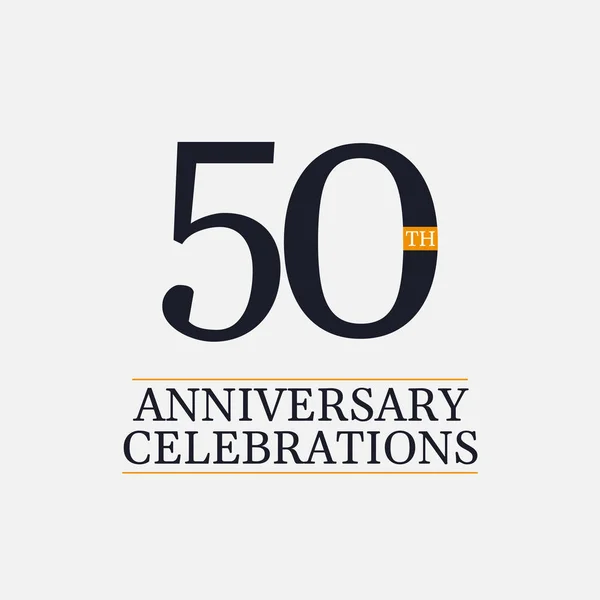 50 Anos Aniversário Celebrações Modelo de Vetor Ilustração Design — Vetor de Stock